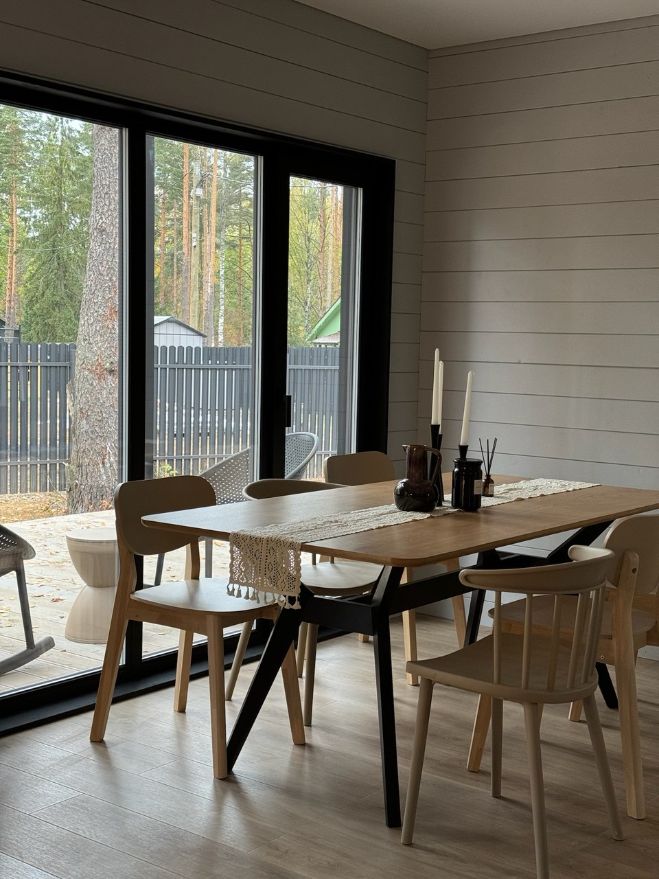 Scandinavian prefab home in a natural landscape